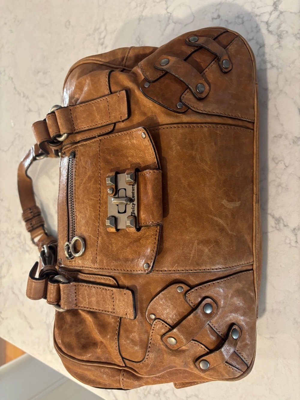 Juicy Couture Brown Leather Shoulder Bag